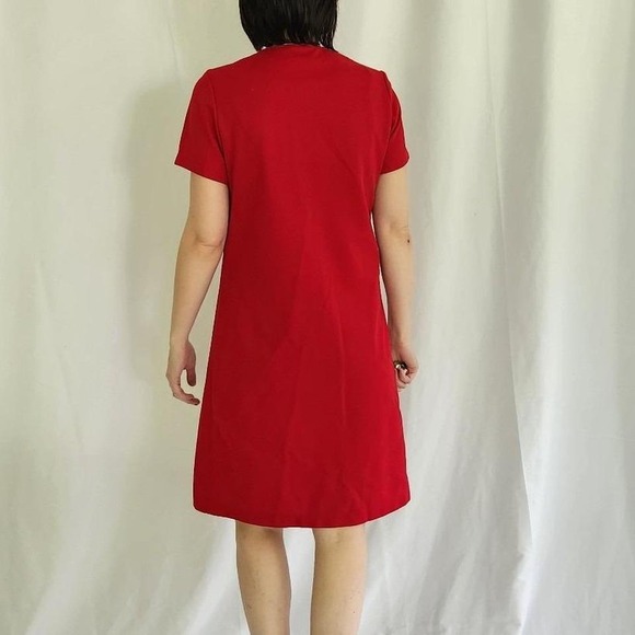 70s Red Short Sleeve Dress - Picture 3 of 3